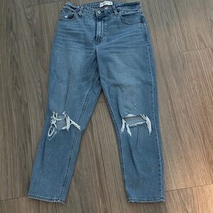 Abercrombie & Fitch Distressed Denim Straight Leg Jeans